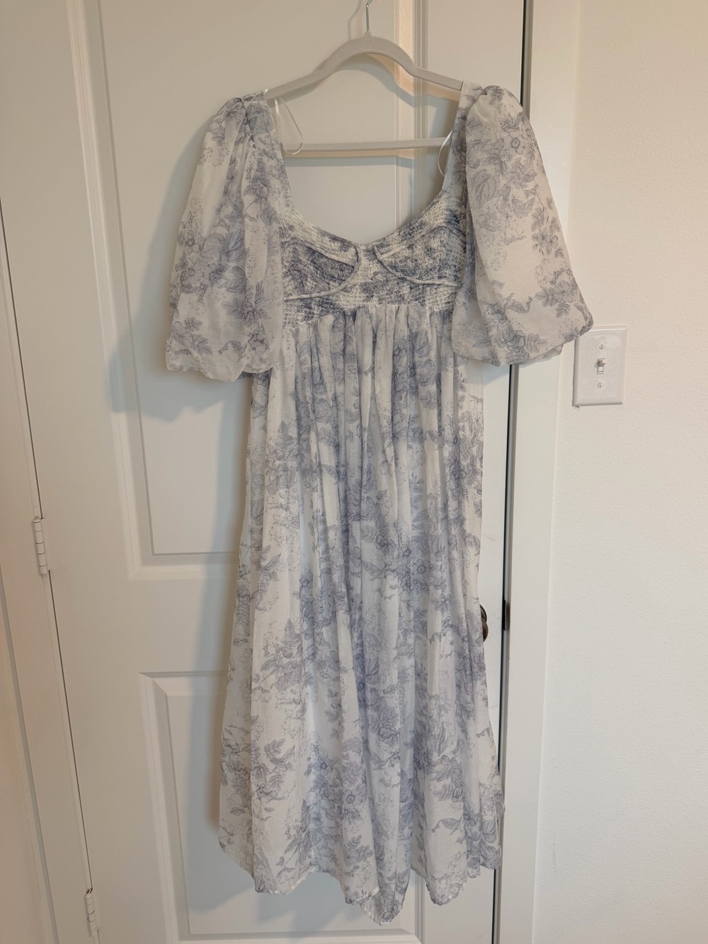 Harlow Maxi Dress in Light Blue Floral - Bump Friendly